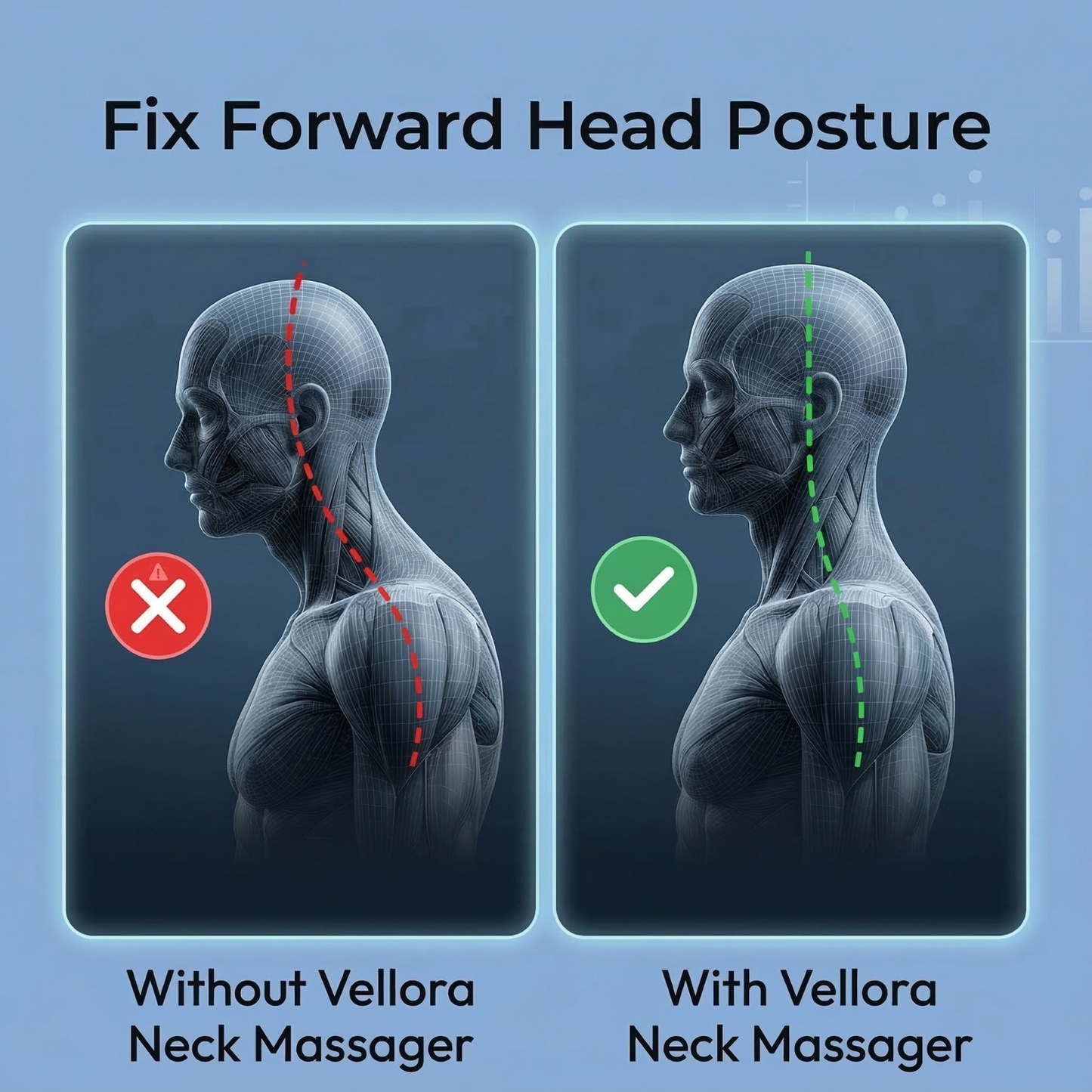 Cervical spine neck massager supporting healthy neck alignment