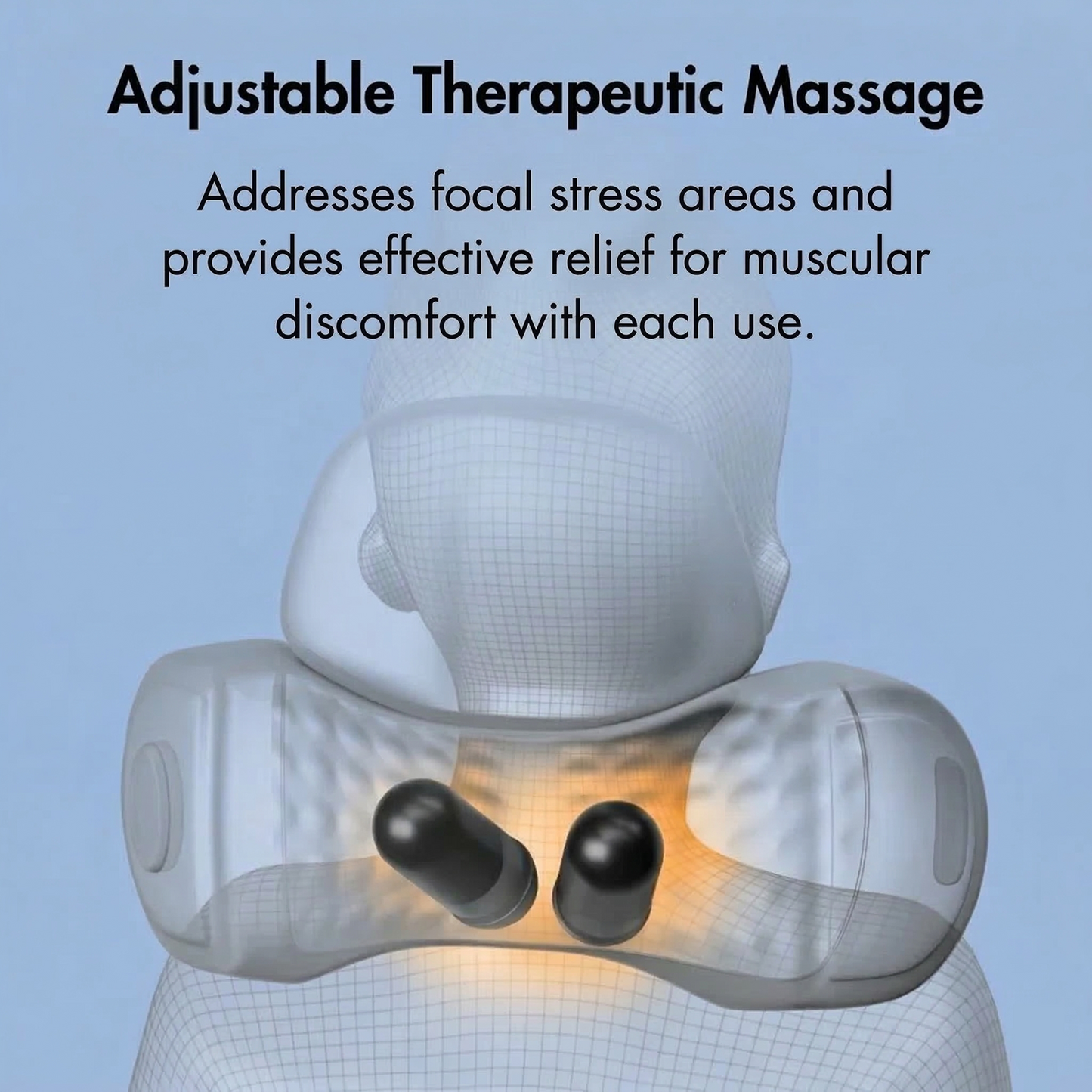 Neck decompression massager reducing pressure in the cervical spine
