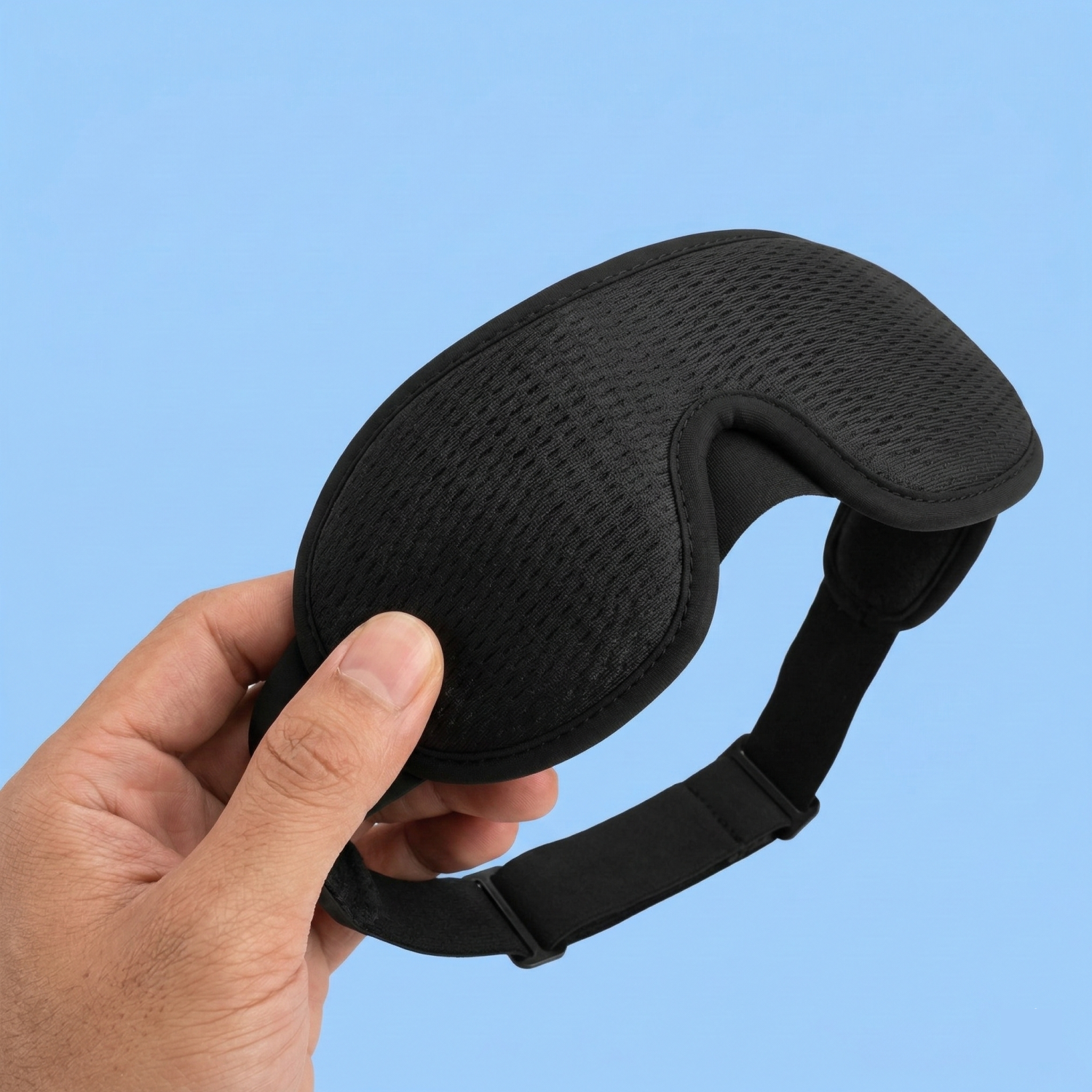 Breathable night eye mask designed to block light and improve sleep comfort