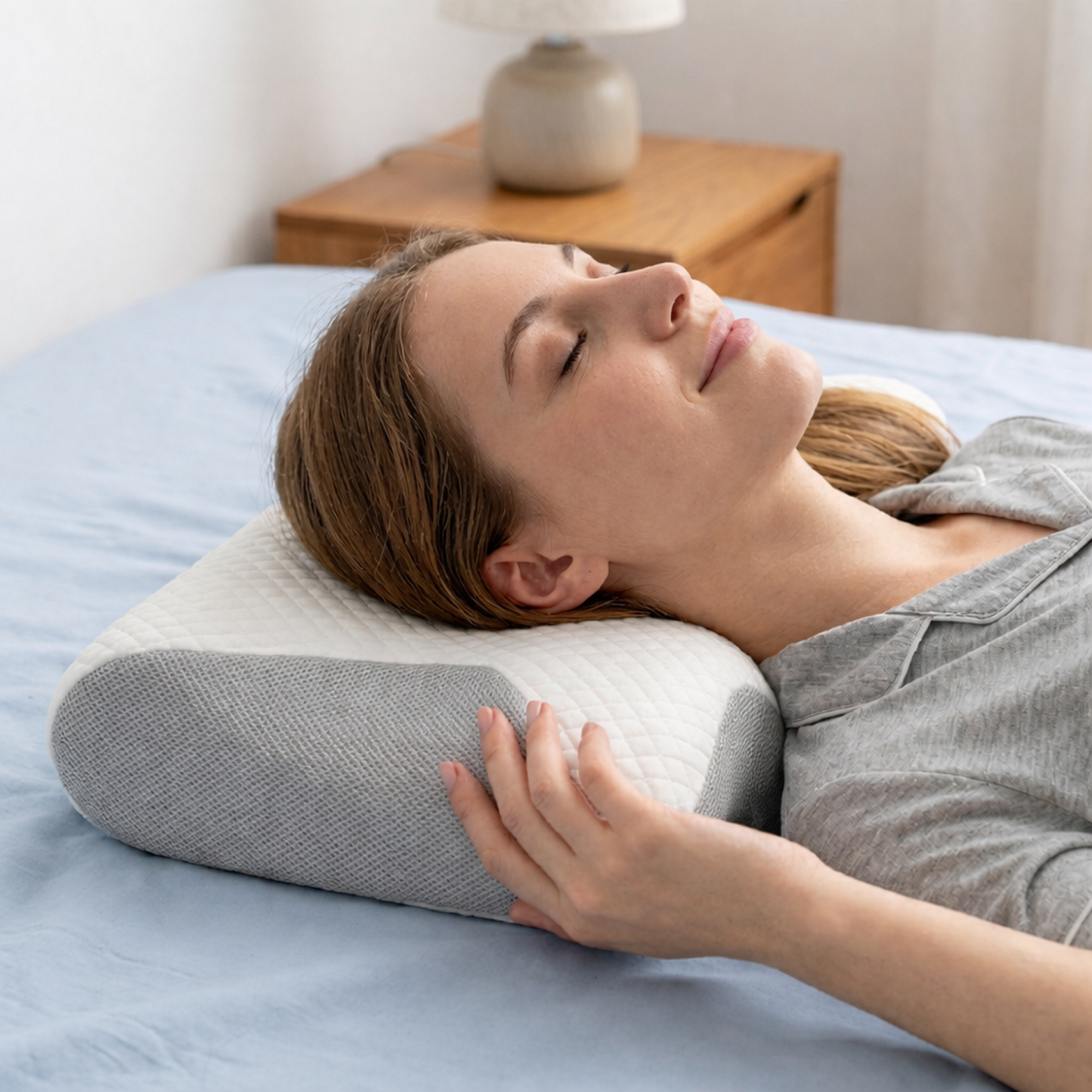 Ergonomic orthopedic pillow designed for neck support and deeper sleep