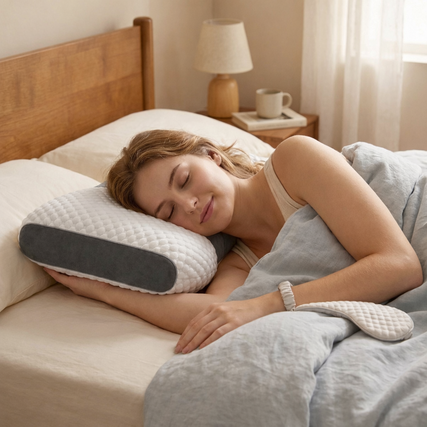 Neck support pillow designed to relieve neck pain and improve sleep posture