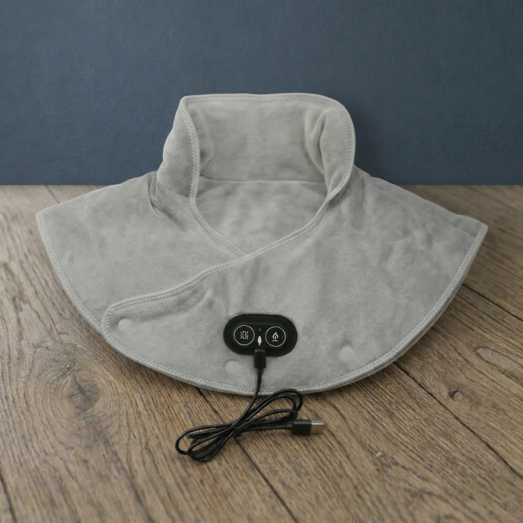 Electric heating pad for neck and shoulders providing pain relief and muscle relaxation